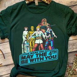 may the 4th be with you characters squad star wars day poster shirt, galaxys edge unisex