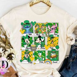 mickey and friends stitch chip n dale take photos st patricks day t-shirt, disney happy s