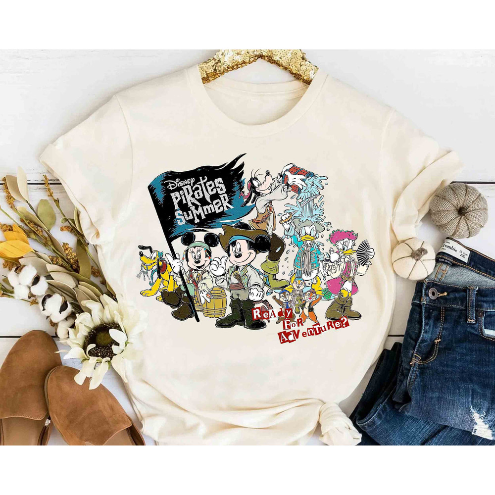 Mickey Mouse & Friends Pirates Of The Caribbean Retro Shirt, Goofy Pluto Donald Tee, Magic Kingdom Disneyland Family Vacation Holiday Gift.jpg