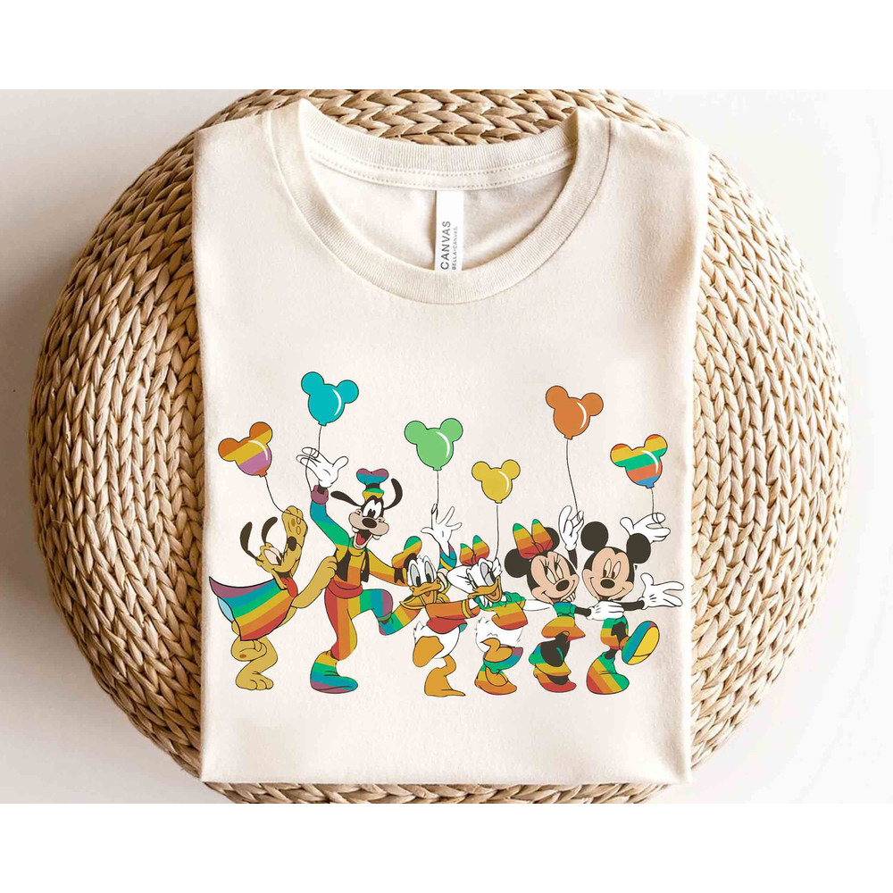 Mickey Mouse & Friends With Balloon Pride Month 2024 LGBT Shirt, Disney Gay Days Orlando Rainbow Color, Disneyland Trip Family Vacation Gift.jpg