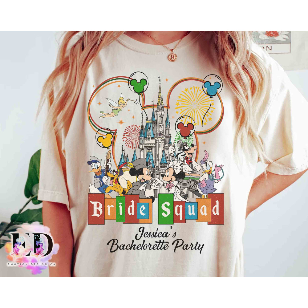 Personalized Disney Bride Squad Shirt, Disney Mickey and Friends Disney Bachelorette Party Tee, Disney Bridesmaid Tee, Disneyland Vacation.jpg