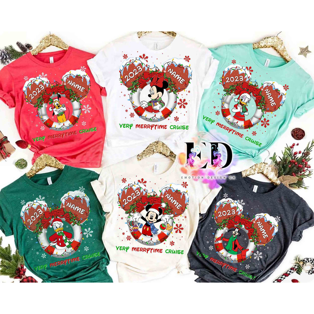 Personalized Disney Mickey And Friends Very Merrytime Cruises Xmas T-shirt, Custom Mickey's Very Merry Xmas Matching Tee, Disneyland Gift.jpg
