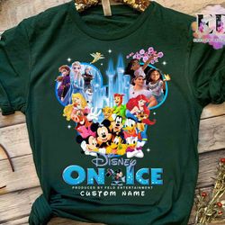 personalized disney on ice mickey and friends t-shirt, custom name disney princess on ice