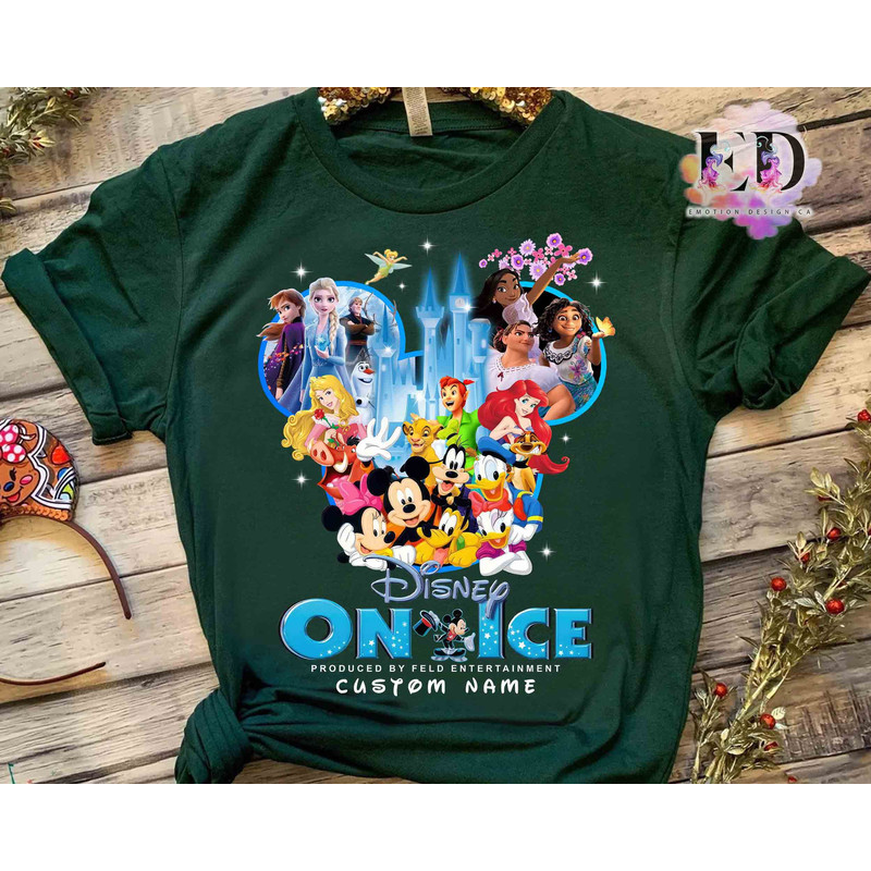 Personalized Disney On Ice Mickey And Friends T-shirt, Custom Name Disney Princess On Ice Matching Tee, Disney Family Vacation Trip Gift.jpg