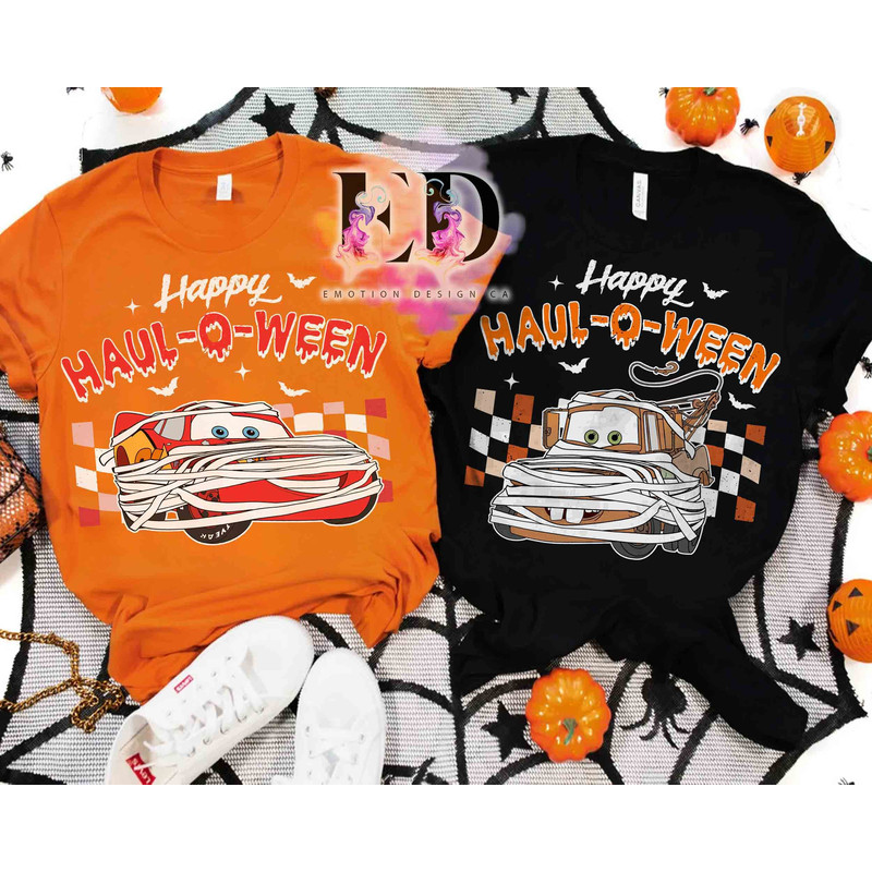 Pixar Cars Happy Haul-O-Ween MC Queen Tow Mater Halloween Couples Shirt, Disney Mickey's Not So Scary Party Tee, Disneyland Vacation Gift.jpg