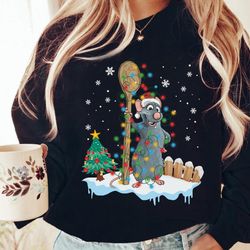 pixar ratatouille santa remy little chef christmas light shirt, mickeys very merry xmas