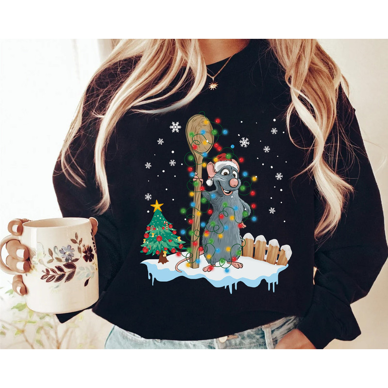 Pixar Ratatouille Santa Remy Little Chef Christmas Light Shirt, Mickey's Very Merry Xmas Party Tee, Disney Disneyland Holiday Vacation Gift.jpg