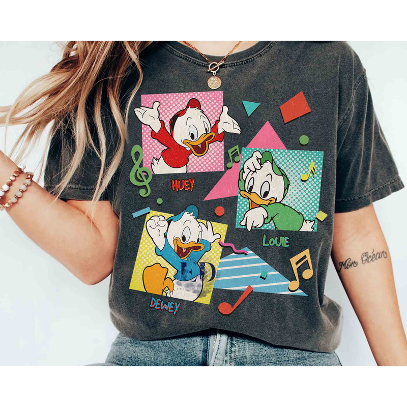 Retro 90s Cute Dewey Huey & Louie Duck T-shrit, Disney DuckTales Scrooge McDuck Donald Tee, Disneyland Magic Kingdom Family Trip Gift.jpg