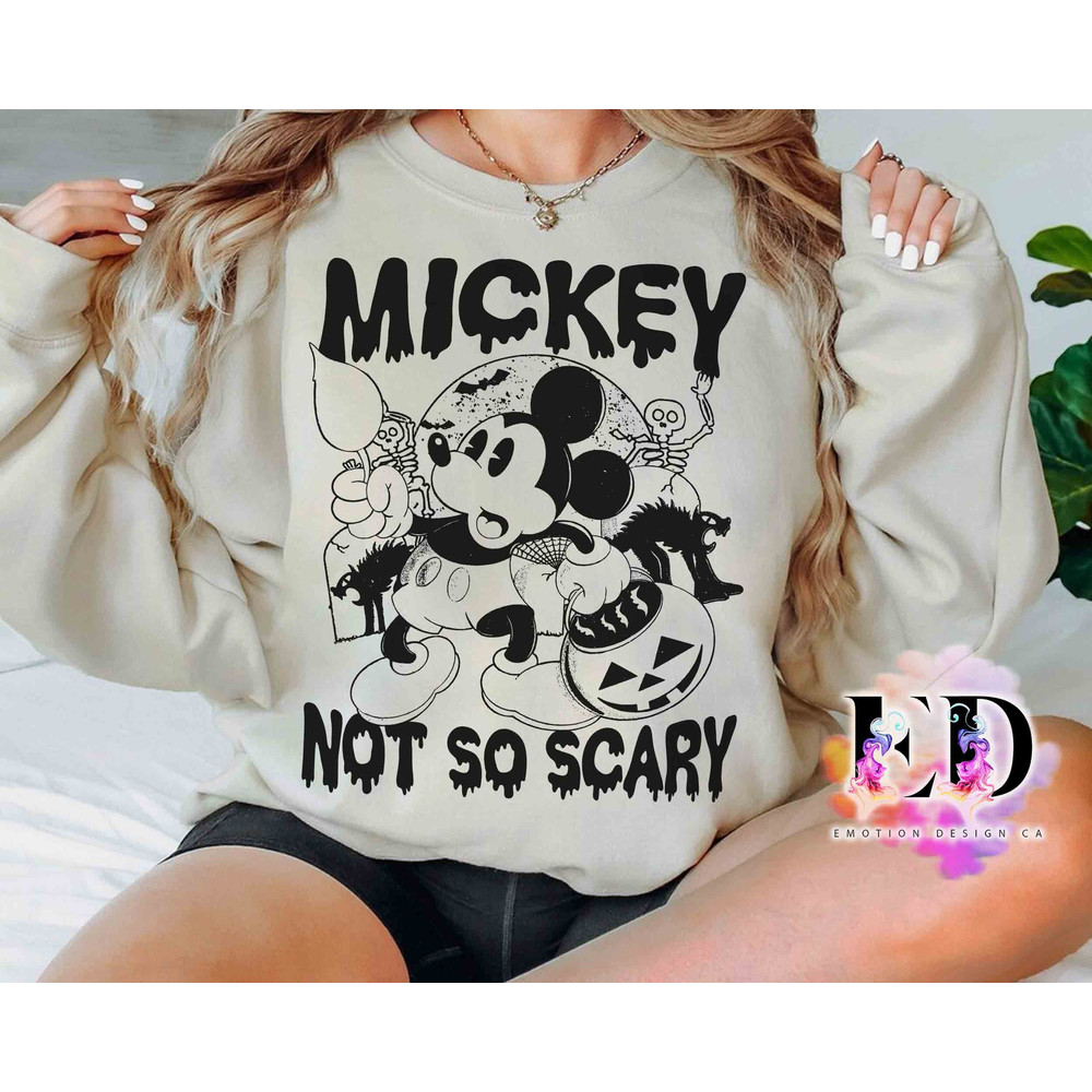 Retro 90s Mickey Mouse The Haunted House 1929 Silly Symphony Shirt, Disney Mickey's Not So Scary Party Tee, Disneyland Family Vacation Gift.jpg