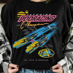retro 90s star wars pod racing champion neon space racershirt, galaxys edge trip unisex t