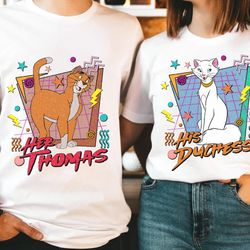 retro 90s the aristocats his duchess and her thomas t-shirt, disney couples valentines da