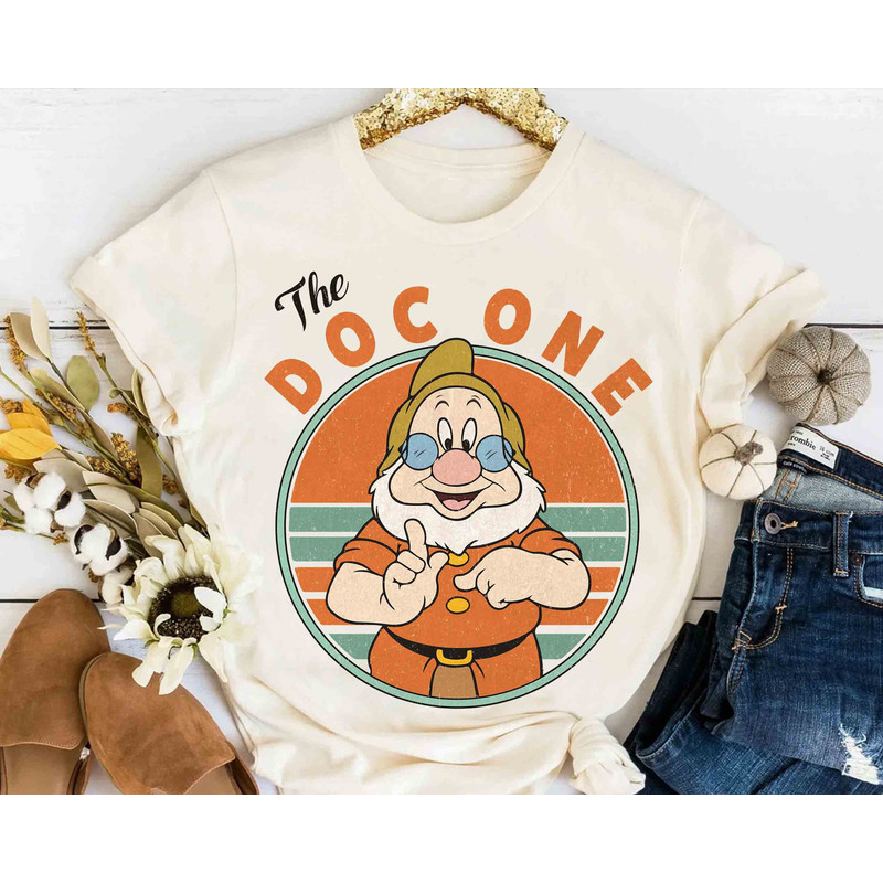 Retro 90s Vintage The Doc One T-shirt, Disney Snow White And Seven Dwarfs Family Matching Tee, Disneyland Holiday Vacation 2024 Gift.jpg