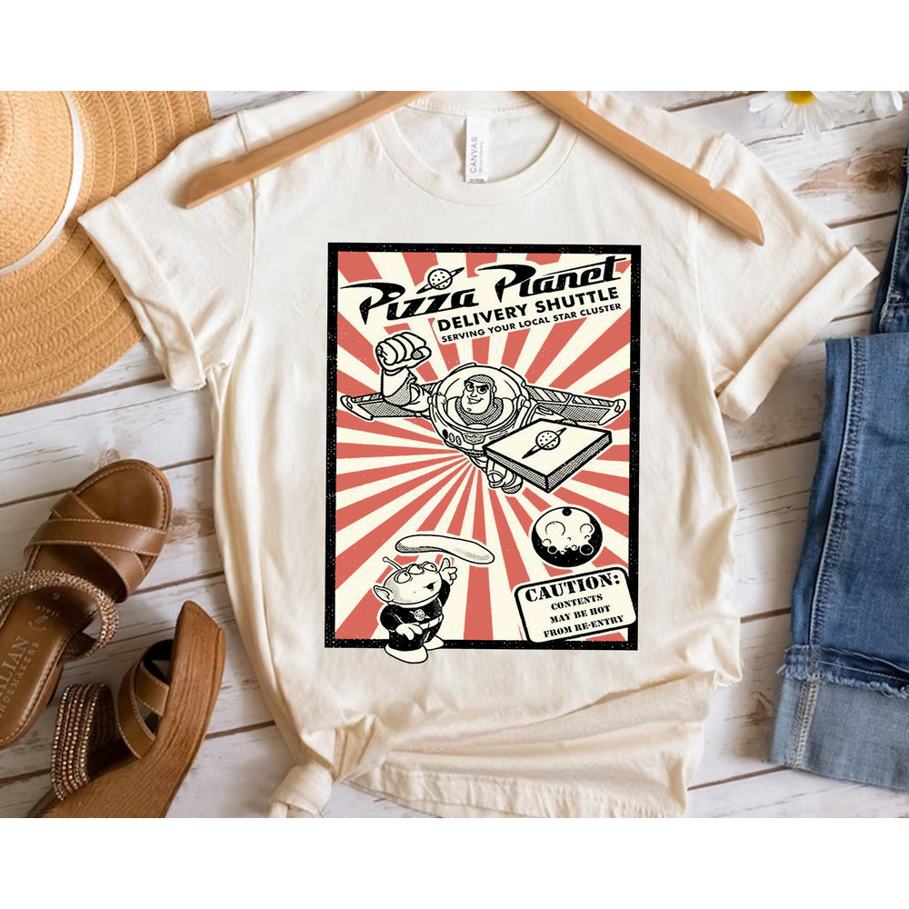 Retro Disney Pixar Toy Story Alienss & Buzz Lightyear Pizza Planet Shirt, Vintage Unisex T-shirt Family Birthday Gift Adult Kid Toddler Tee.jpg