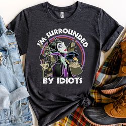 retro disney sleeping beauty villains maleficent surrounded by idiots shirt, magic kingdom