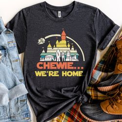 retro han solo chewbacca pastel color chewie were home t-shirt, disney star wars day tee,