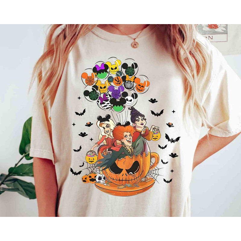Retro Hocus Pocus Teacup Balloon Shirt, Sanderson Sisters T-shirt, Disney Witch Tee, Disney Scary Movie, Disneyland Halloween Trip Gift.jpg