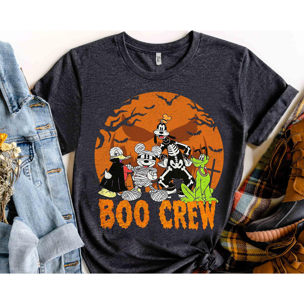 Retro Mickey and Friends BOO CREW Halloween Costume Shirt, Disney Mickey's Not So Scary Party Tee, Disneyland Vacation Holiday Family Gift.jpg