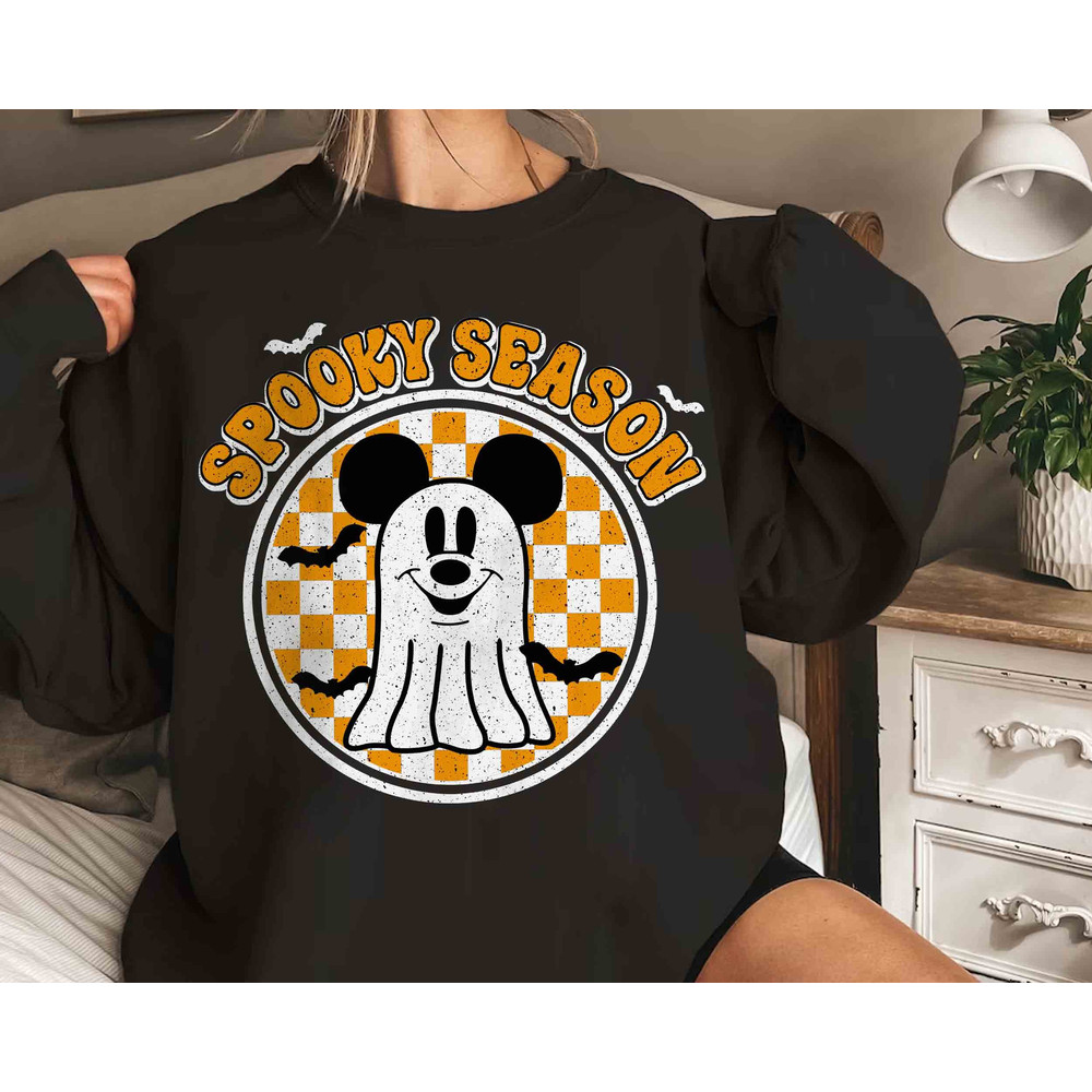 Retro Mickey Spooky Season Sweatshirt Hoodie, Cute Disney Mickey Boo T-shirt, Disneyland Halloween Party Gift, Mickey's Not So Scary Kid.jpg