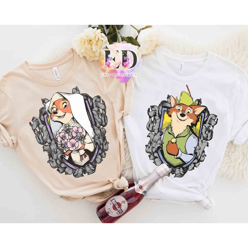 Retro Robin Hood and Maid Marian T-shirt, Disney Couples Valentine's Day Matching Tee, WDW Disneyland Vacation WDW Trip Gift.jpg