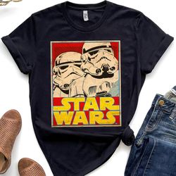 retro star wars stormtrooper march vintage trading card shirt, galaxys edge trip unisex t