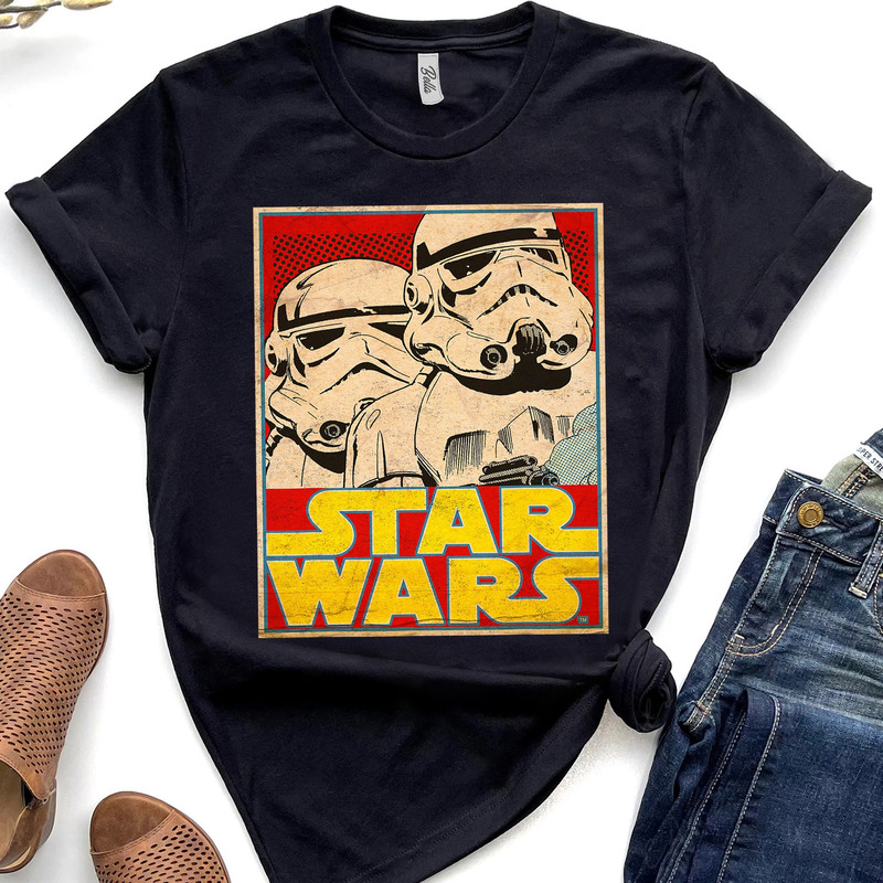 Retro Star Wars Stormtrooper March Vintage Trading Card Shirt, Galaxy's Edge Trip Unisex T-shirt Family Birthday Gift Adult Kid Toddler Tee.jpg