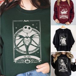 retro tarot card the nightmare before christmas hoodie sweatshirt, disney halloween unisex