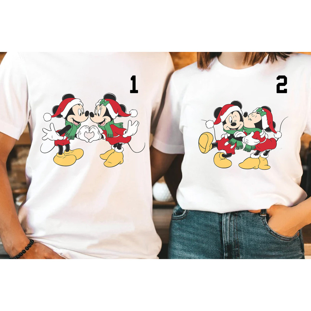 Santa Mickey and Minnie Mouse Christmas Light Disney Couples T-Shirt, Mickey's Very Merry Xmas Party Tee, Disneyland Vacation Holiday Gift.jpg