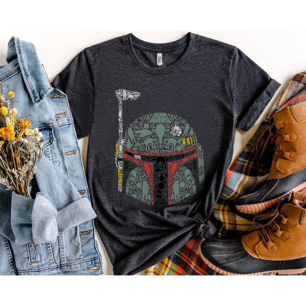 Star Wars Boba Fett Silhouette Helmet Fill Graphic T-Shirt Unisex Adult T-shirt Kid shirt Gift for Birthday Hoodie Toddler Tee.jpg