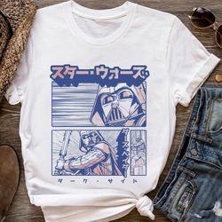 star wars darth vader anime style portrait panels shirt galaxys edge holiday trip unisex