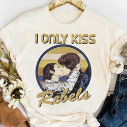 star wars princess leia han solo i only kiss rebels retro shirt, galaxys edge holiday uni