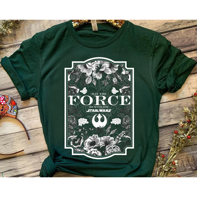 Star Wars Rebel May The Force Be With You Floral Shirt, Galaxy's Edge Holiday Trip Unisex T-shirt Family Birthday Gift Adult Kid Toddler Tee.jpg