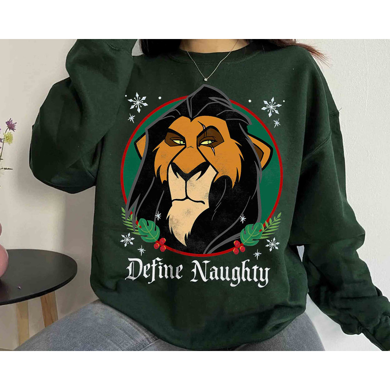 The Lion King Villains Scar Define Naughty Christmas T-shirt, Funny Disney Simba Timon Pumbaa Xmas Light Tee, Disneyland Vacation Party Gift.jpg