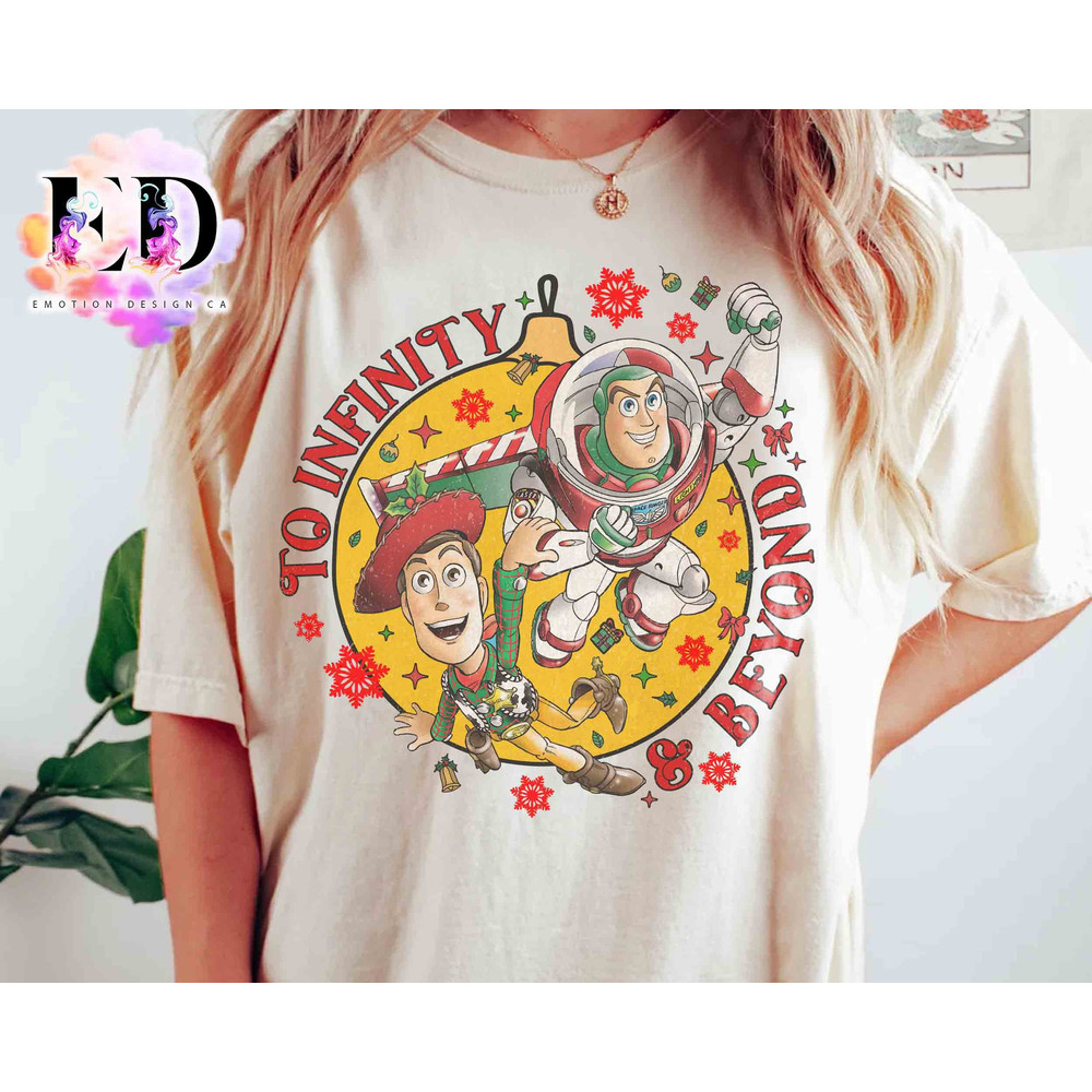 Toy Story Woody Buzz Lightyears To Infinity & Beyond Christmas T-shirt, Disney Mickey's Very Merry Xmas  Tee, Disneyland Vacation Gift.jpg