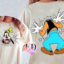 vintage 90s goofy portrait two sided shirt, funny disney t-shirt, walt disney world, disne