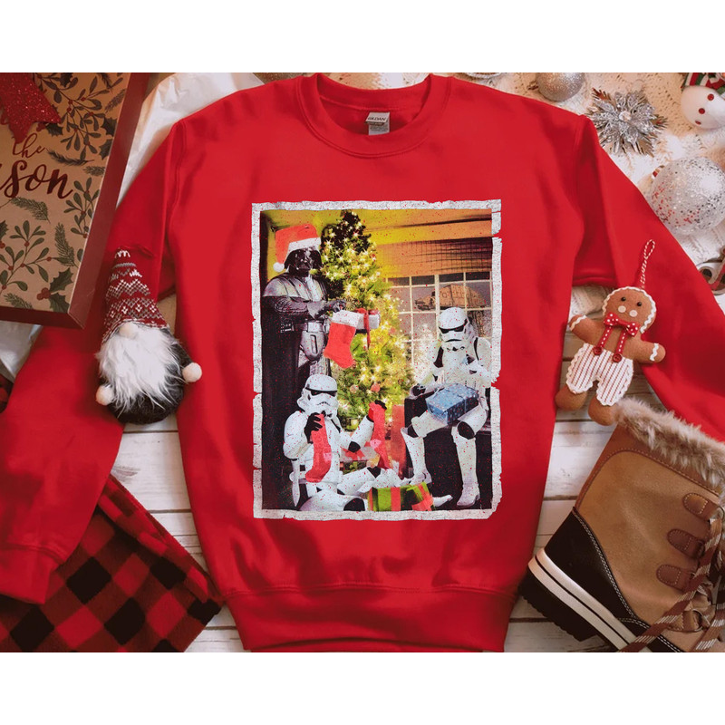 Vintage Darth Vader Merry Christmas With Stormtroopers T-Shirt, Funny Star Wars Xmas Lights T-shirt, Disney Disneyland Vacation Trip Gift.jpg