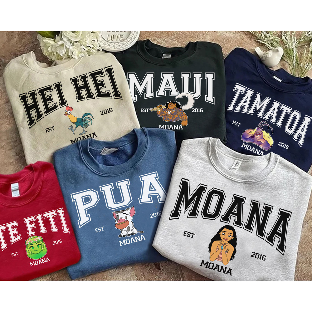 Vintage Disney Moana Characters Squad Group Custom Sweatshirt, WDW Magic Kingdom Unisex T-shirt Family Birthday Gift Adult Kid Toddler Tee.jpg