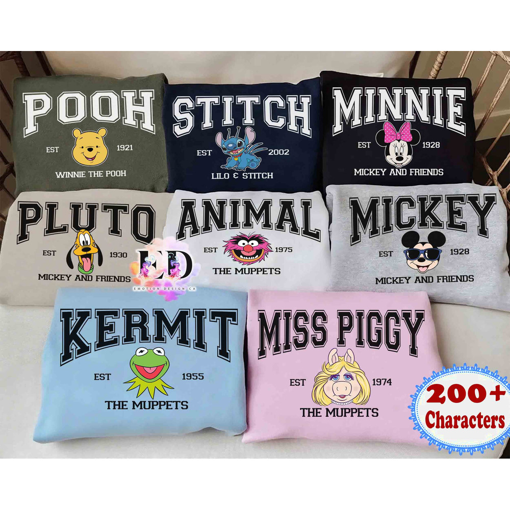 Vintage Disney The Muppets Show Characters Group Custom Sweatshirt, Magic Kingdom WDW Unisex T-shirt Family Birthday Gift Aid Toddler Tee.jpg