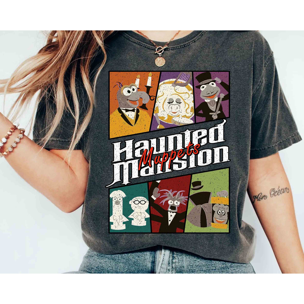 Vintage The Muppets Characters The Haunted Mansion T-shirt, Foolish Mortals, Walt Disney World, Disney Parks Disneyland Halloween Party Gift 1.jpg
