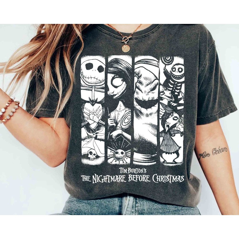 Vintage The Nightmare Before Christmas Halloween Tim Burton T-shirt, Jack Skellington Shirt, Sally, Oogie Boogie Tee, Disneyland Party Gift.jpg
