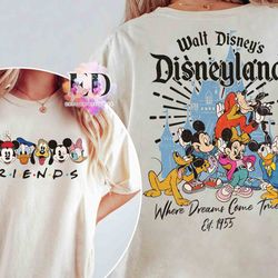 vintage walt disneys disneyland est 1955 where dreams come true t-shirt, retro disney cas