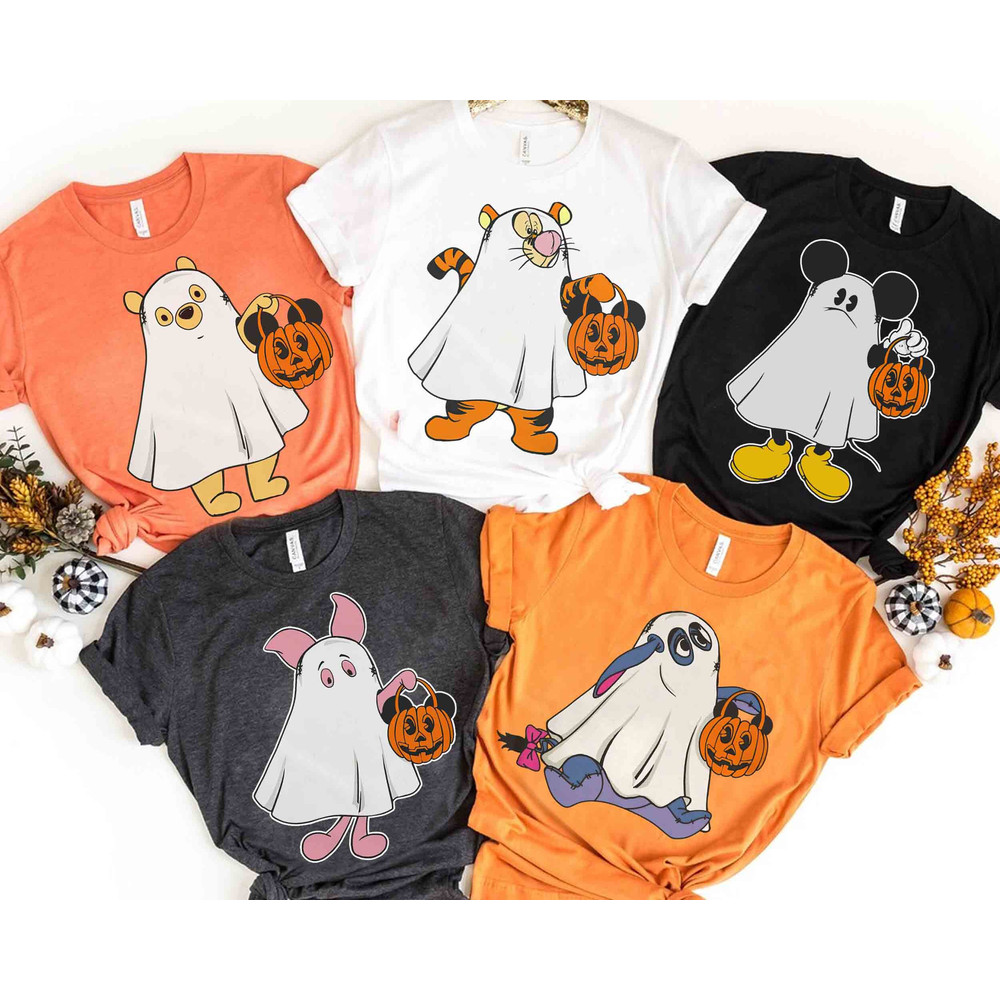 Winnie the Pooh and Friends Costume Boo Horror Halloween T-shirt, Mickey's Not So Scary Party Tee, Disneyland Family Spooky Season Gift.jpg