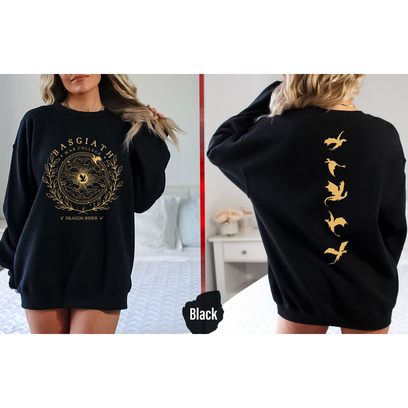 Basgiath War College 2-Sided Sweatshirt, Fourth Wing Shirt, Dragon Rider Shirt, Fourth Wing Hoodie, Violet, Bookish Shirt, New Trend -TC89.jpg