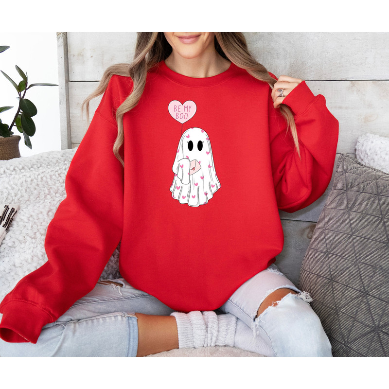 Be My Boo Sweatshirt And T-shirt, Best Selling Cute Be My Boo Valentines Day Gift For Her, Trendy Funny Valentines Day Y2K Preppy Sweatshirt.jpg