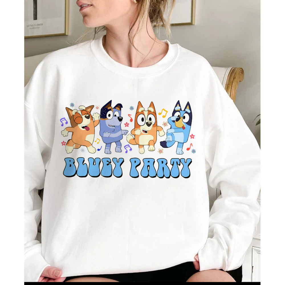 Blue Dog Friends Shirt, Blue Dog Birthday Party Tshirt, Blue Dog Character Shirt, Blue Dog Heeler Family Shirt, Blue Dog and Bin.go Tee.jpg