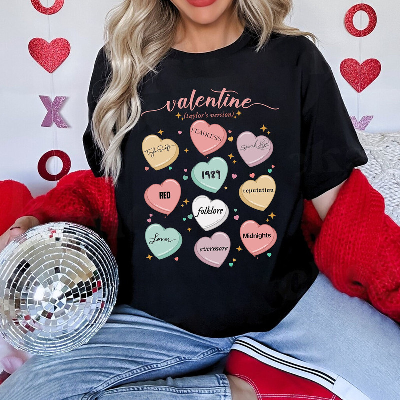 Candy Hearts Shirt, Valentine's Day Swift Shirt, Lover In My Era Gifts, Eras Tour Tee, Valentine Eras Sweatshirt, Hearts Love Taylor Merch.jpg