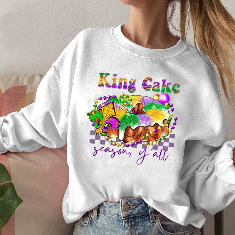 King Cake Mardi Gras Shirt, Mardi Gras Shirt, Peace Shirt, Mardi Gras Tee, Mardi Gras Sweatshirt, Love Shirt, King Cake Shirt.jpg