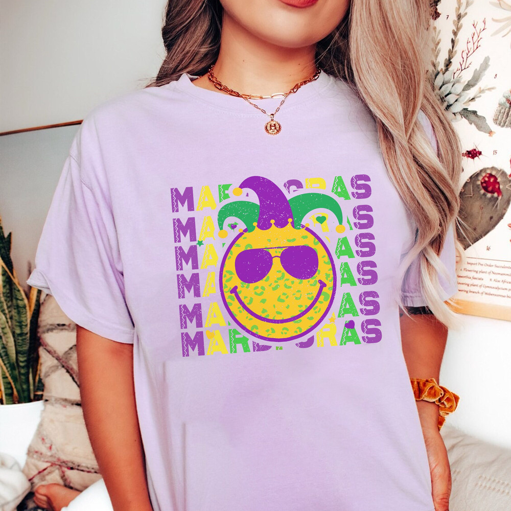 Mardi gras  face sublimation Shirt, Mardi gras 2024 shirt, comfort colors mardi gras shirt.jpg
