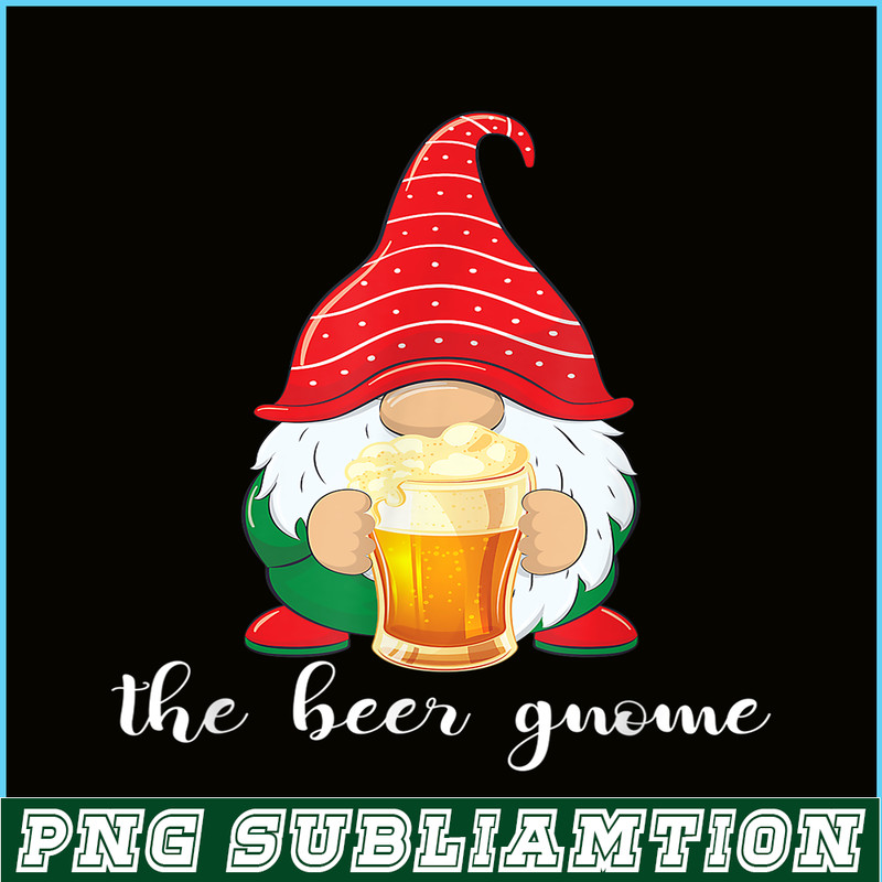 BEER28102315-Christmas Funny Gnome Beer Lovers PNG The Beer Gnome PNG Drunk Gnome PNG.png