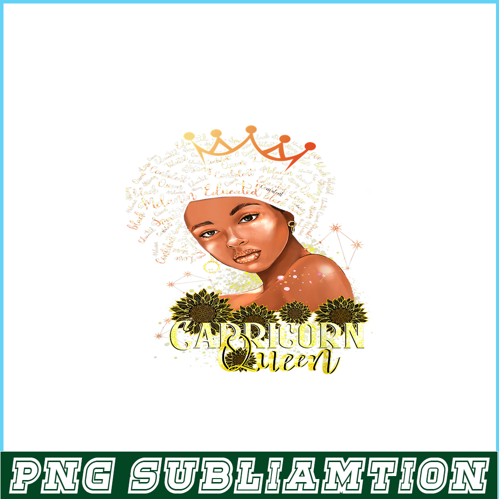 CPB28102301-Capricorn Queen PNG Strong Smart Afro Melanin PNG Gift For Black Women PNG.png