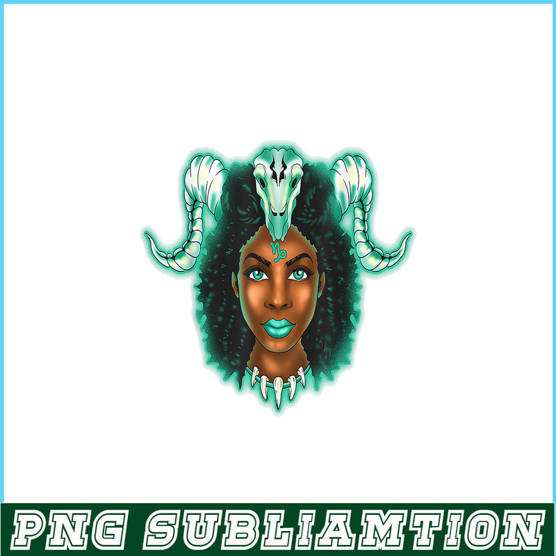 CPB28102347-Capricorn Zodiac PNG Black Girl PNG Magic Astrology Melanin PNG.png